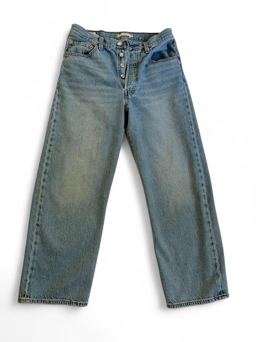 Levi's Light/Medium Blue Women's Cropped Button-Fly Jeans